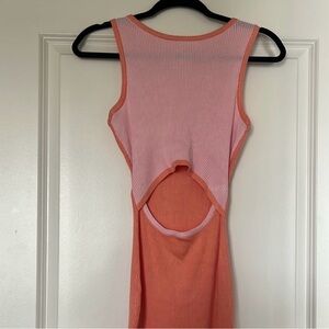 Pink and Orange Sleeveless Dress